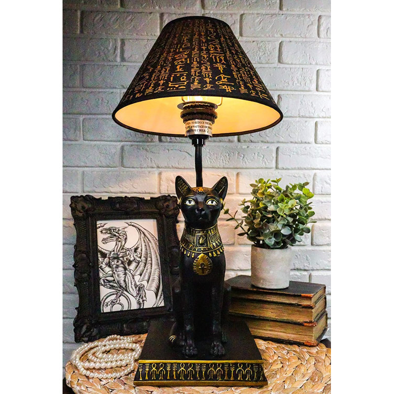 Argent Resin Table Lamp, Black/Gold