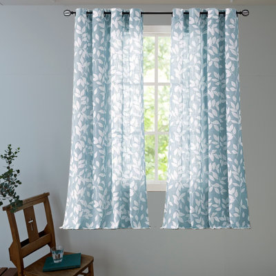 Blue Floral Curtains & Drapes