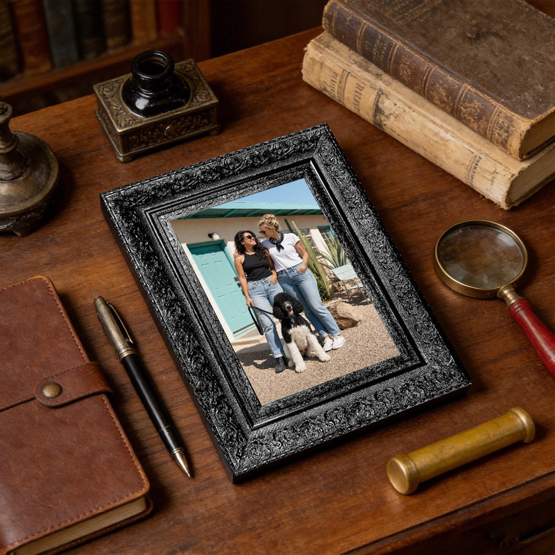 Cadre photo noir 3 pièces 5 po x 7 po noir avec changement de photo facile