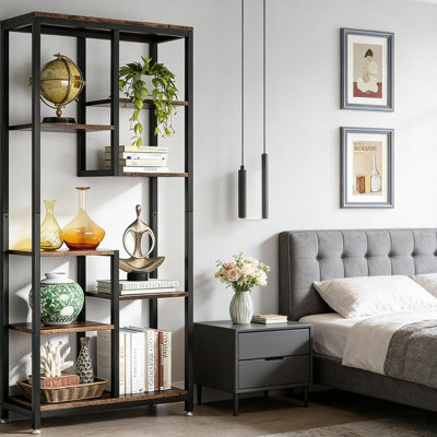 Open Display Rack,Farmhouse Bookshelf,Versatile Storage Bookcase