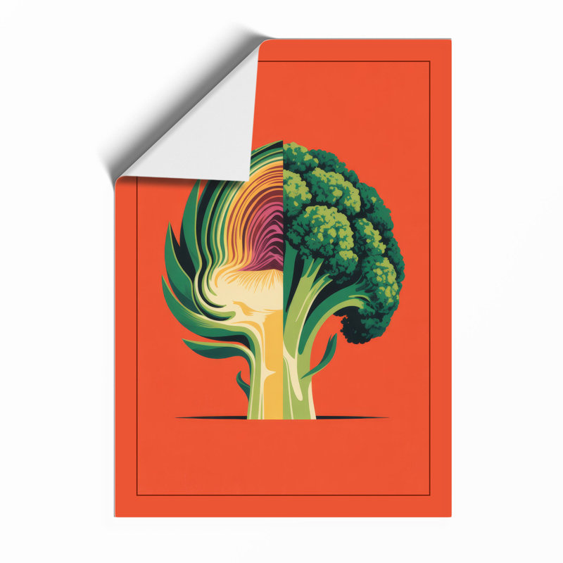 Split Broccoli Botanical - Print, Unframed, A3 - 42.0 x 29.7 cm