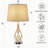 ChenJoss 23" Table Lamp Set With Night Light And USB Ports, suitable for bedrooms, living rooms, desks, and offices