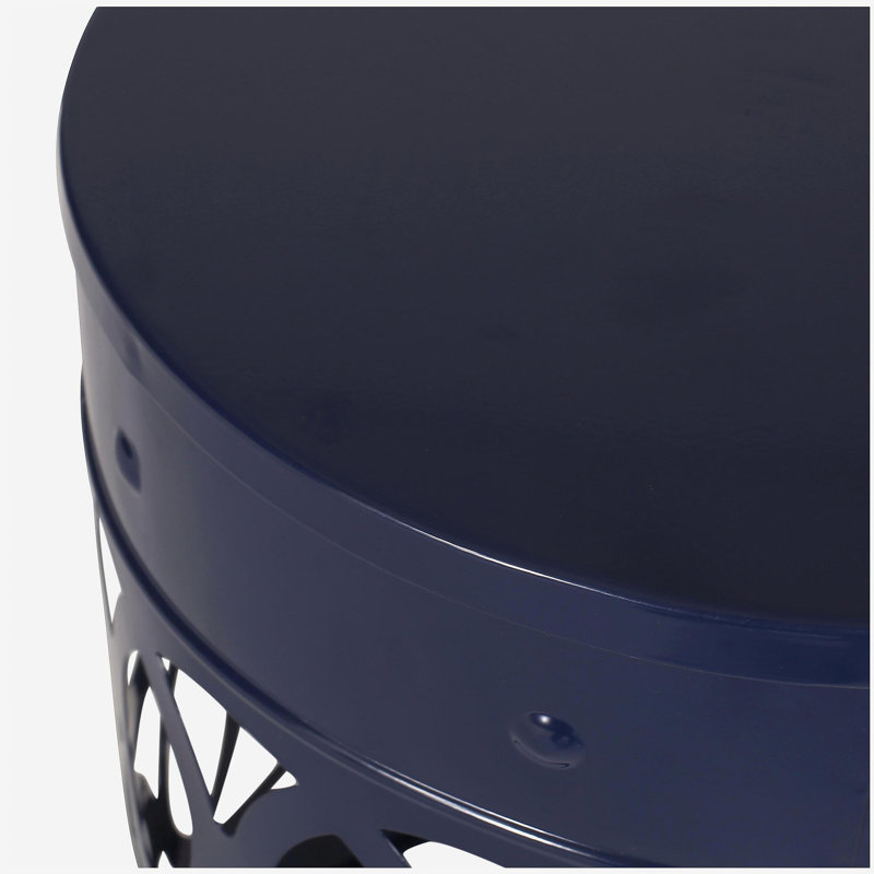Set Of 2 Iron End Table For Outdoor, 2, Navy Blue