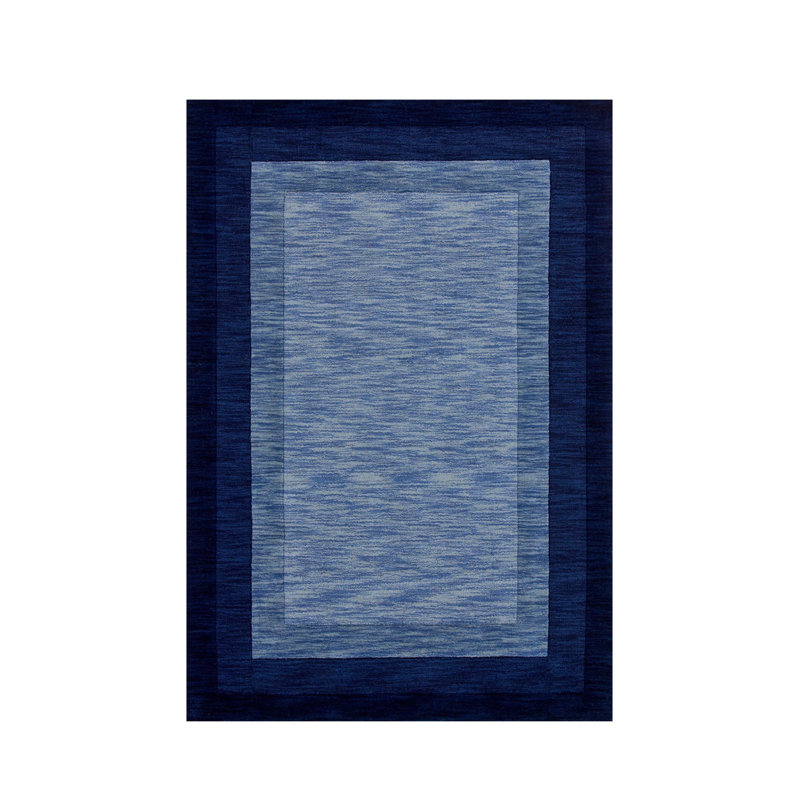 Tapis intérieur / extérieur bleu en polypropylène tissé à la machine Naethan, Rectangle 5 pi 2 po x 7 pi 11 po