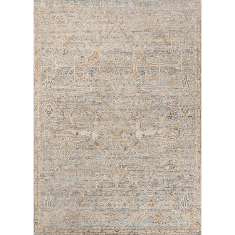 Hand Knotted Wool Indoor Rug, Rectangle 5' x 8'