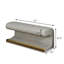 Banc de rangement rembourré en cuir gris avec éclairage à DEL pour vestibule minimaliste