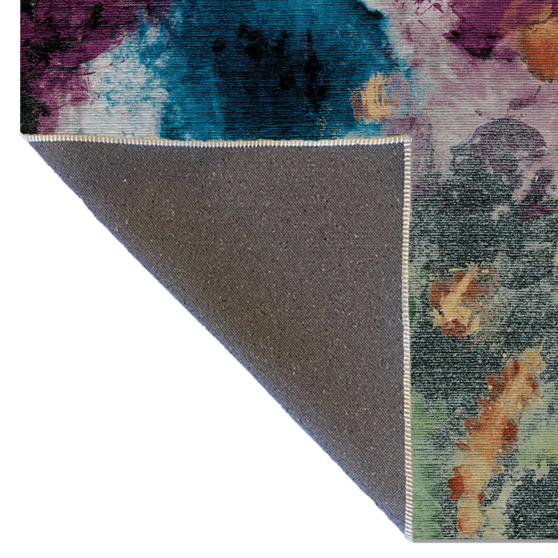 Multi-Colored Paint Splatter Modern Decorative Rug, Rectangle 4'7.12" x 6'6.74"