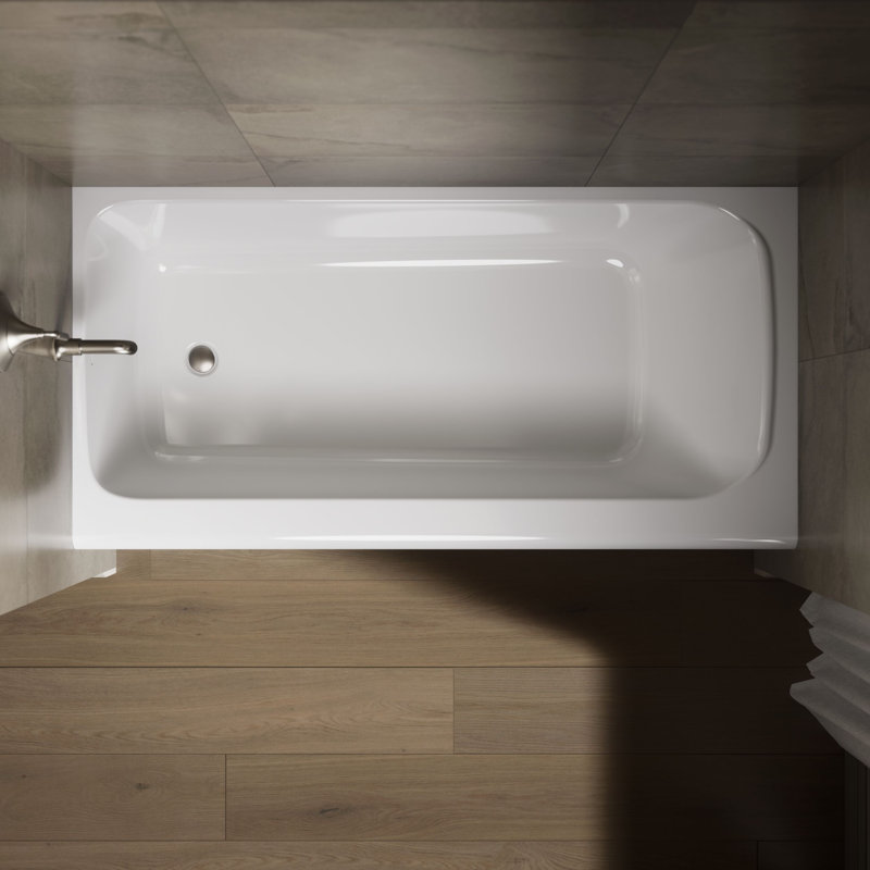 Avec 72 In. X 36 In. Alcove Bath, Left Drain, Left, White