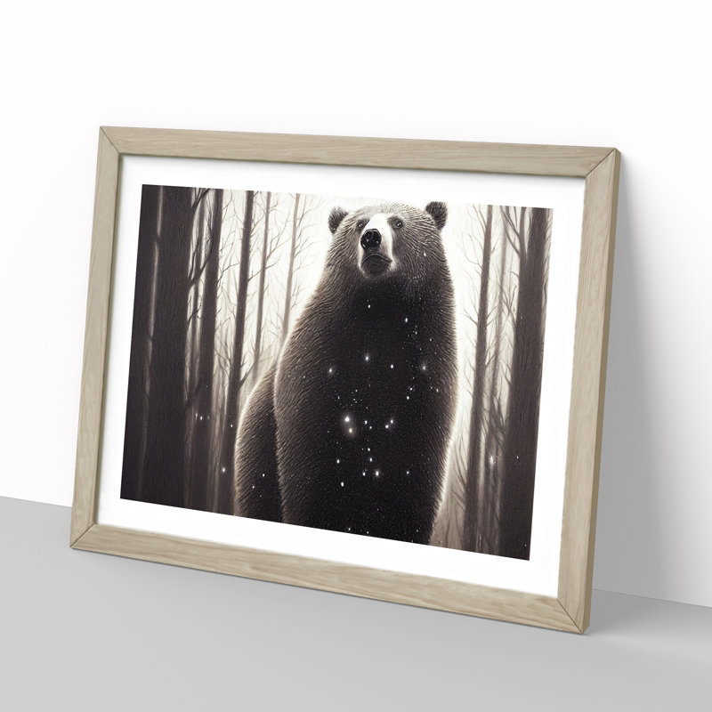 Evocative Bear - Framed Print, 34cm H x 46cm W x 2cm D, Oak