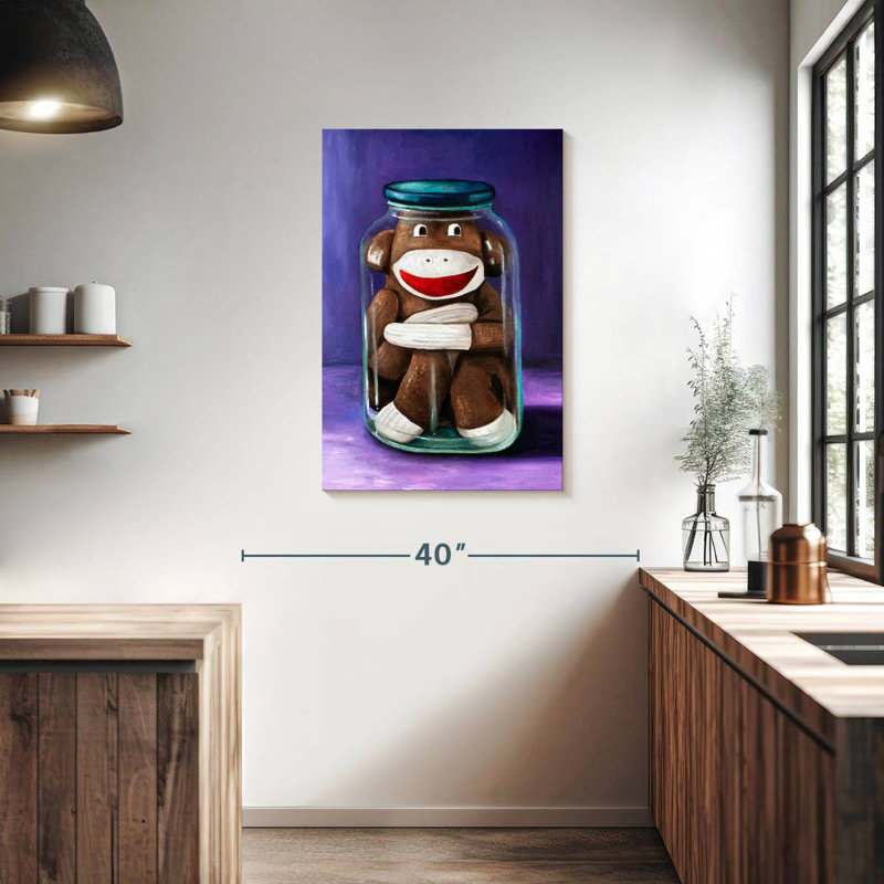 Ketti Preserving Childhood Sock Monkey, 36" H x 24" W