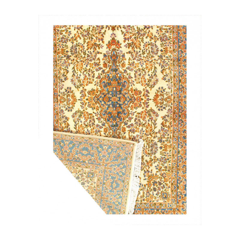 Tapis unique en laine 6 pi x 9 pi 2 po ivoire Dewey, Malibu