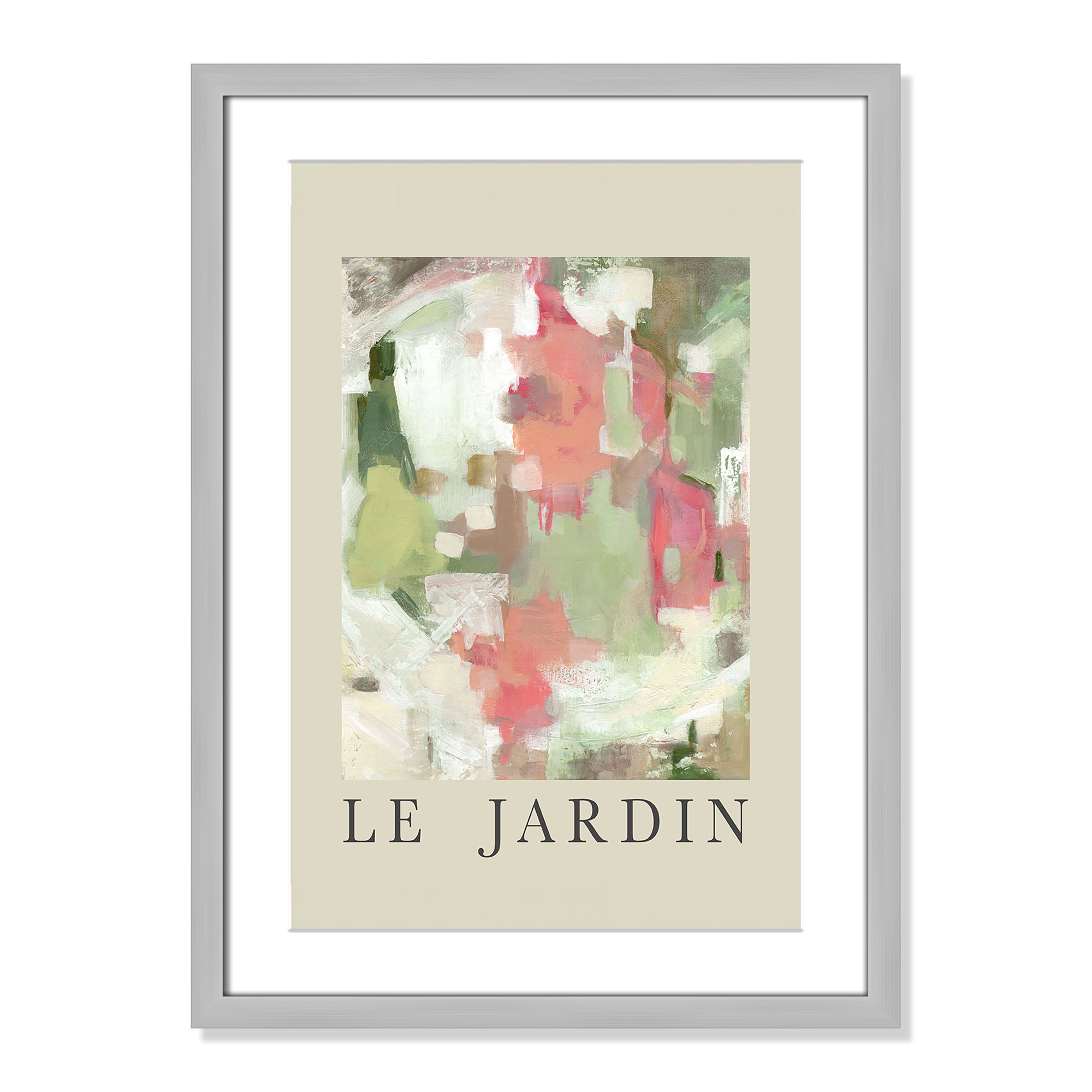 Botanical Poster Collection " Le Jardin " by Carol Robinson, Silver Single Picture Frame, 23" H x 17" W x 1.25" D, Yes