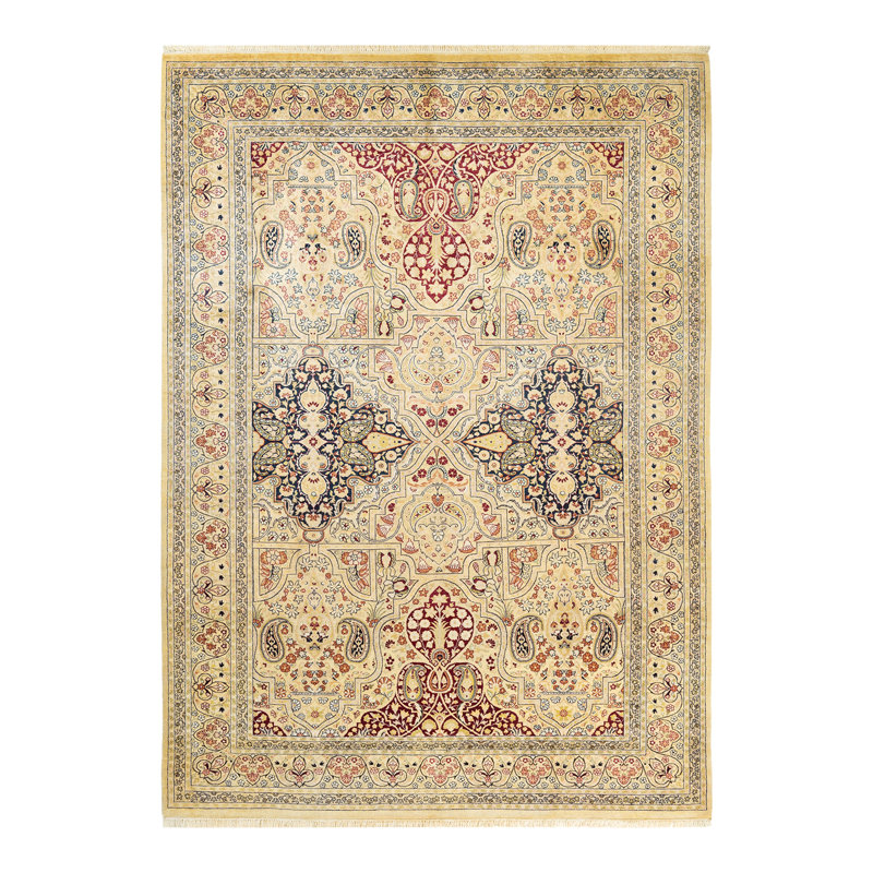 Tapis unique en laine noué à la main 6 pi 3 po x 8 pi 10 po nouvel âge Keenan