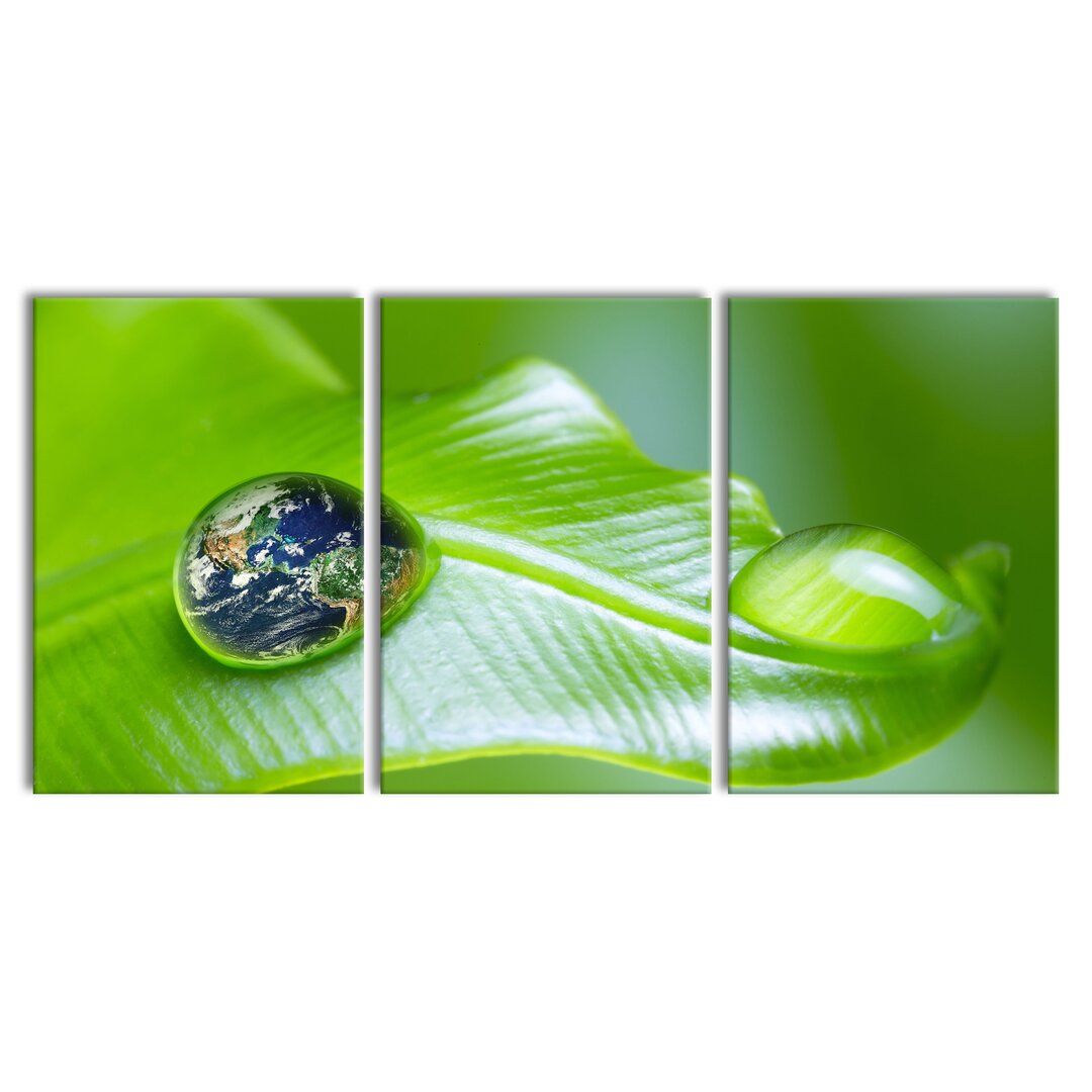 3-tlg. Leinwandbilder-Set Planet Earth Dew Drop