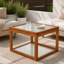 Petite table basse carrée, table basse avec rangement - table basse en bambou véritable et verre cannelé à 2 niveaux pour le salon, table de salon naturelle pour appartement et petits espaces