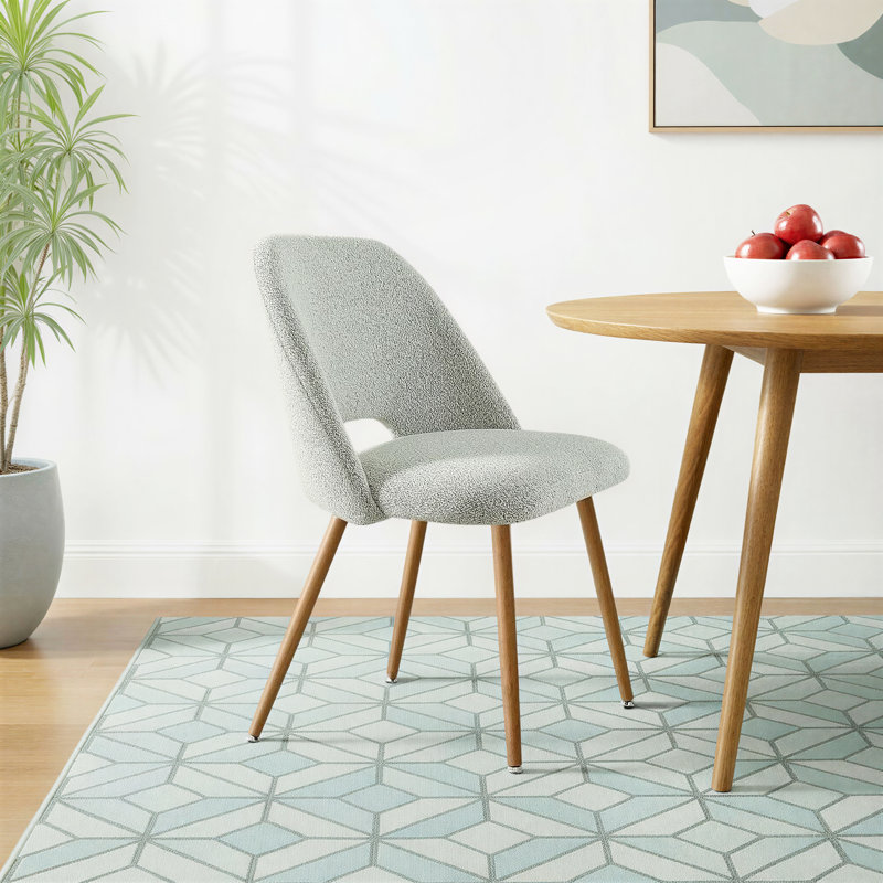 Upholstered Dining Chair with Open Back, Gray