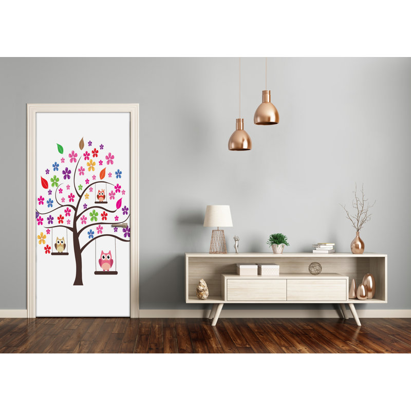 Owls Swings Door Decal, 205cm H x 85cm W