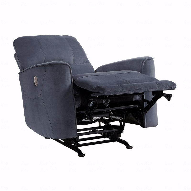 With Recliner Function Modern Living Room 1Pc Power Rocker Reclining Chair In Dark Gray Velvet Upholstery Solid Wood Frame Luxury Home Furniture