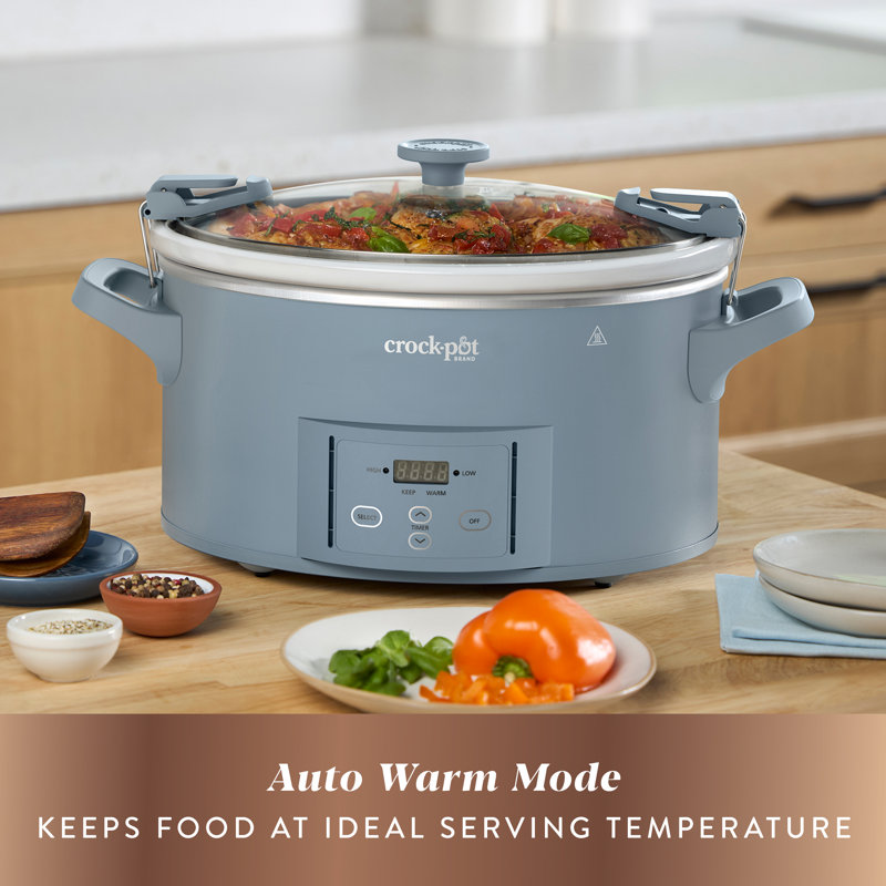 Crock-Pot® Design Series 7-Quart Programmable Slow Cooker, Morning Haze Blue, Blue