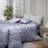 MooMee Duvet Cover Set Silky Sateen Look Luxury Sheen Zipper Closure & 8 Interior Ties 100% Long-Staple Cotton 600TC -105272387-105272388