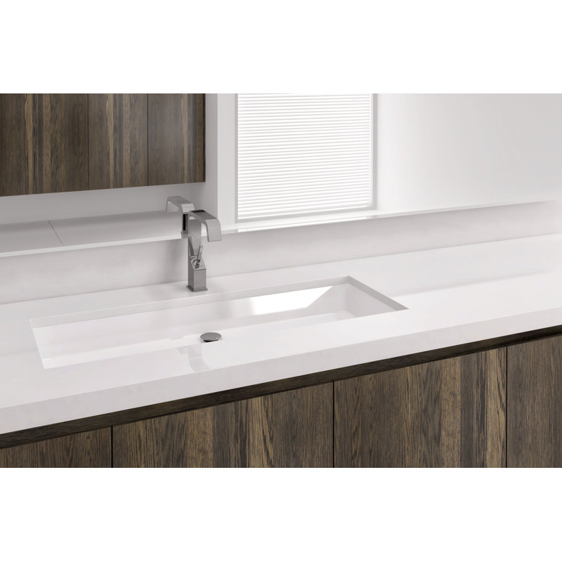 Cube 36'' L Bathroom Sink, White Matte
