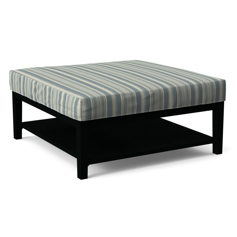 Repose-pieds Hammond avec rangement, Rayures vertes et bleues 0252-54, Finition noire