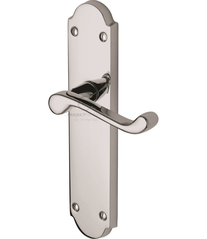 Heritage Brass Project Hardware Door Handle Lever Latch Kensington Design, Polished Chrome