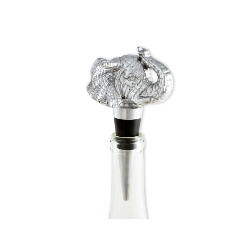 Arthur Court Elephant Aluminum Wine Bottle Stopper