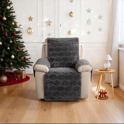 Recliner Slipcover Chair Covers, Lazy Boy Recliner Chair Cover Quilted Cover, (Dark Gray)