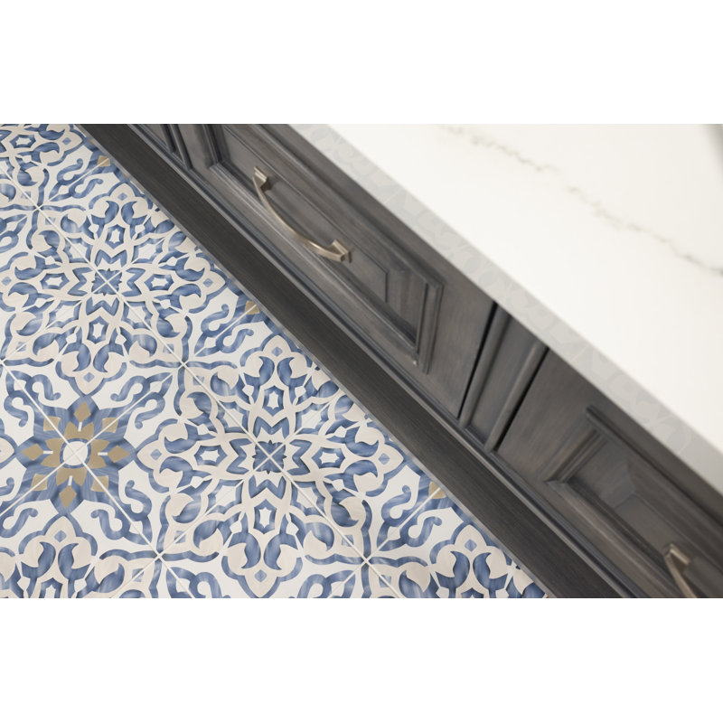 Villa Azul 10" x 10" Porcelain Spanish/Moroccan Singular Tile, Blue