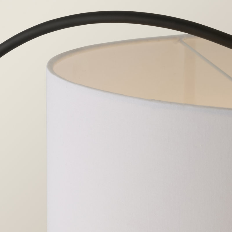 Domani 143cm Black Arched Floor Lamp, White
