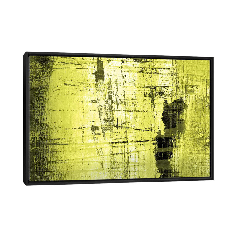 « vertical lime », impression sur toile, H 18 po x l 26 po x P 1,5 po, Toile avec cadre noir, Pas de tapis
