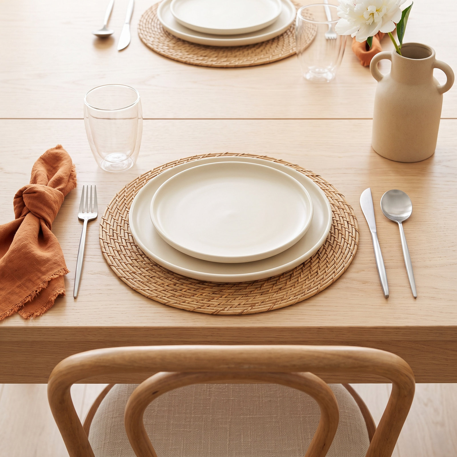 Natural Fiber Reversible Rattan Placemat