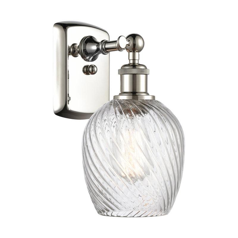 Whitsett 1 - Light Dimmable Armed Sconce, LED, White and Polished Chrome