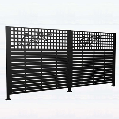 Durable Metal Privacy Screen with Panels,Ideal for Outdoor Enclosures and Backyard Fencing