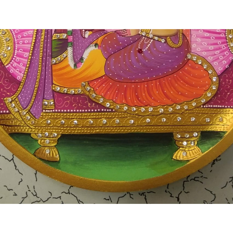 Radha Krishna assise sur Aasana | Bois MDF | Par Jagriti Bhardwaj