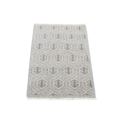 Tapis gris en laine noué à la main 2 pi x 3 pi E5C9A9CC7508412C98B6B6A93B3F3CD9
