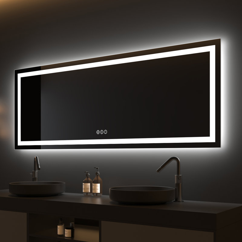 Large 32" x 84" LED Bathroom Mirror/Vanity Mirror with Defogger and Dimmable Functionality