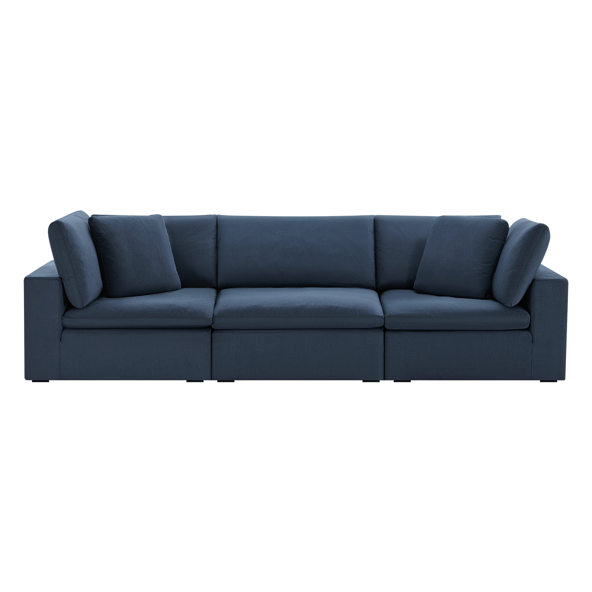 Calana Luxe Modular Sectional, 3 Piece, Navy Revolution Performance Fabrics