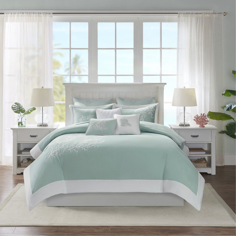 Duvet Cover Mini Set Aqua Queen, Queen Duvet Cover + 2 Shams