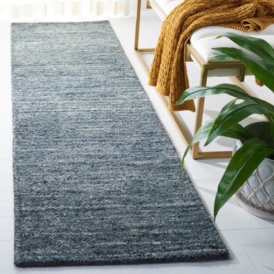 Moniz Hand Tufted Wool/Cotton & Other Fiber Solid Color Rug in Navy