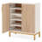 31.5” White & Natural Wooden Shoe Cabinet With Doors-1481269056