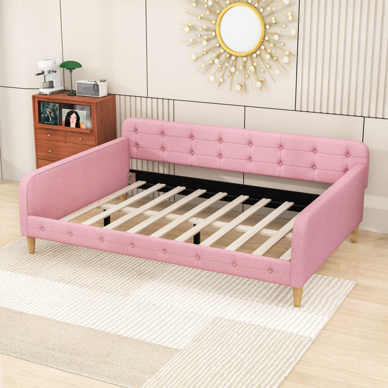 Lit de jour rembourré au design polyvalent, Rubine, Double