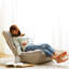 Fauteuil inclinable pliant - Économie d'espace pour le dortoir à dossier inclinable réglable en métal gris Dorm, rembourrage en lin