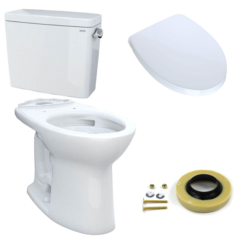 Drake® 1.28 GPF (Water Efficient) Elongated Two-Piece Toilet, Left-Hand, 12", Sedona Beige