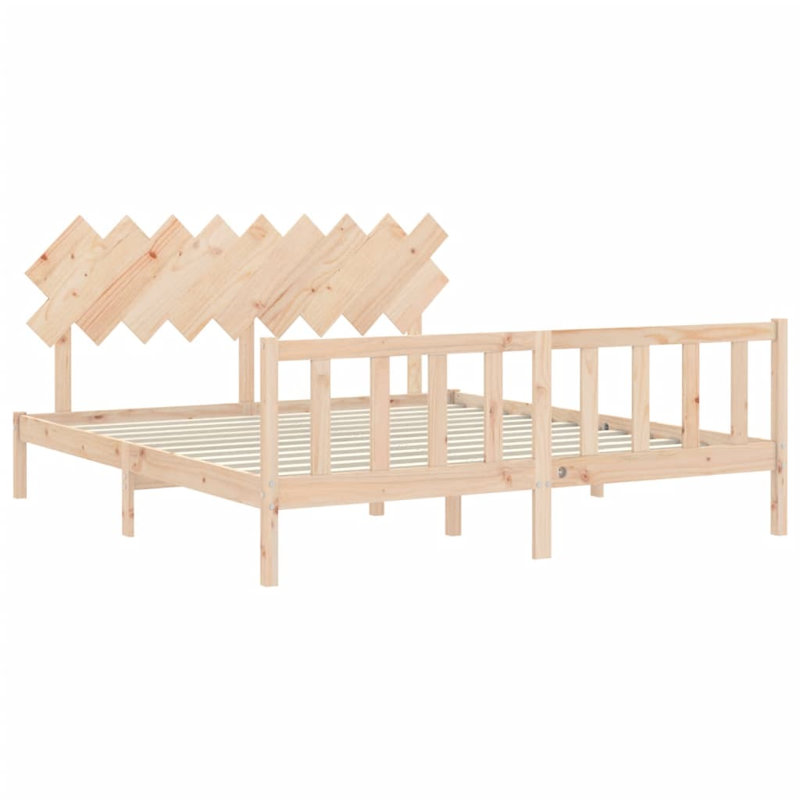 Bed Frame with Headboard, Natural, Super King (6')