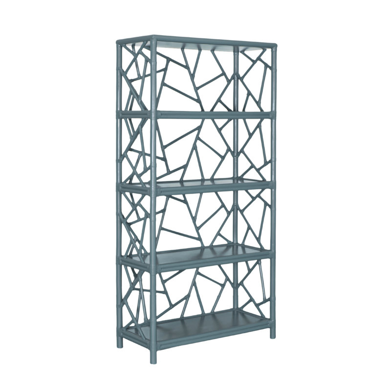 Tiffany 72"H x 36"W Etagere Bookcase, Regatta Blue