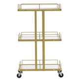 Khalis Salon Metal Multi-Purpose Utility Trolley Cart, Rolling Cart with Wheels