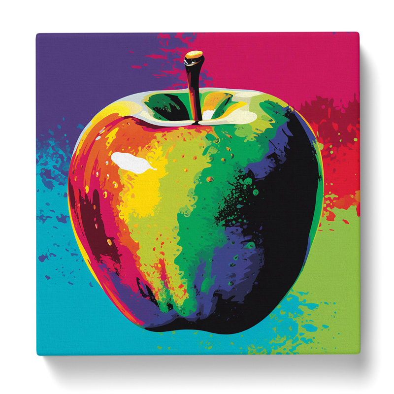 Apple Pop Art No.2 - No Frame Print, 35cm H x 35cm W x 3cm D