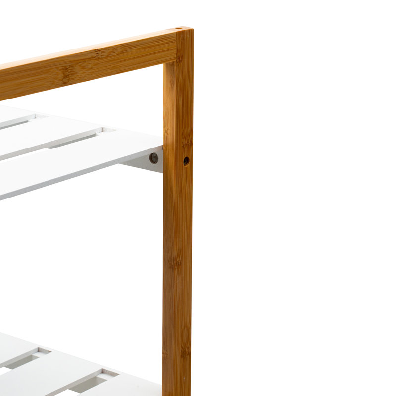 Hasson 2 Pack Bamboo 2 Tier Stackable 12 Pair Shoe Rack